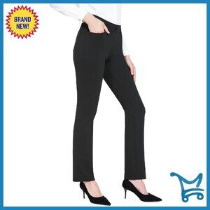 Stretchy Yoga Dress Pants with Pockets for Work and Exercise